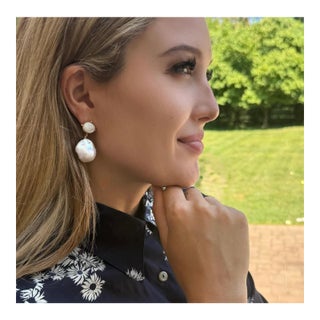 Baroque Pearl Drop Earring For Sale