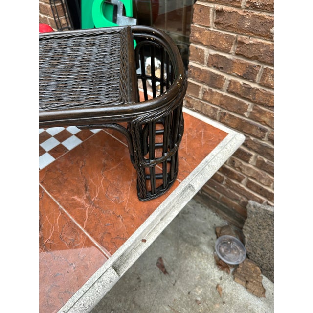 1970s 1970s Brown Wicker Breakfast in Bed Bamboo Tray For Sale - Image 5 of 7