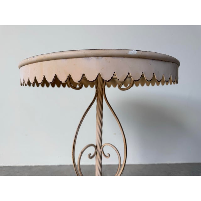 Metal Vintage French Style Metal Garden Side Table / Plant Stand For Sale - Image 7 of 12