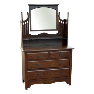 Antique English Dressing Table with Mirror For Sale