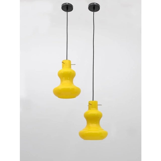 Mid-Century Modern Murano Glass Pendants by Massimo Vigelli for Vistosi, 1960s, Set of 2 For Sale - Image 7 of 7