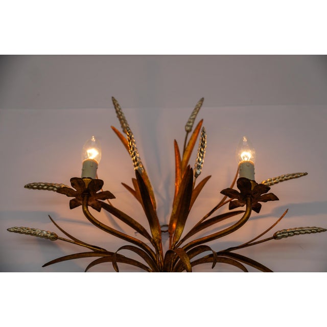 Metal Large Wheat Sheaf Wall Light by Hans Kögl, Germany, 1970s For Sale - Image 7 of 11