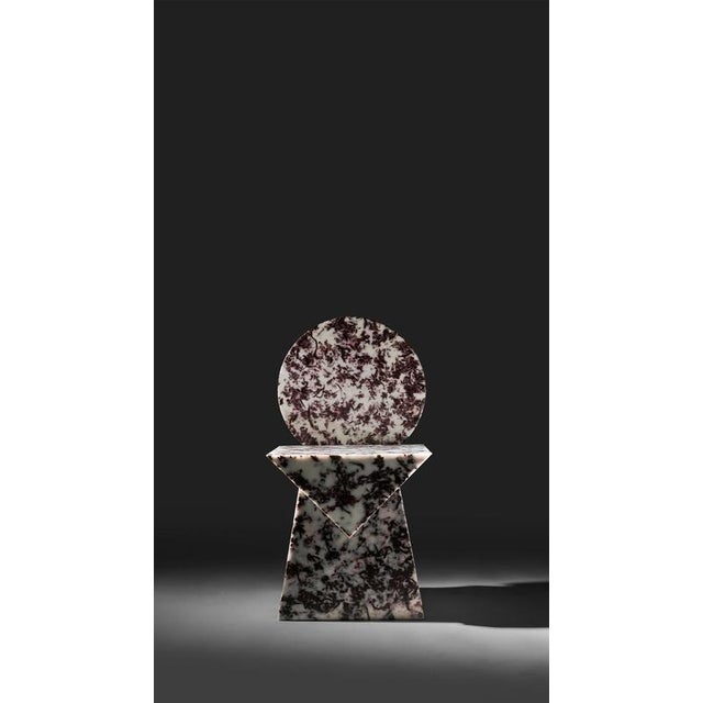 Contemporary Marlene Chair in Epoxy Resin and Leather Fragments by Wedo For Sale - Image 3 of 8
