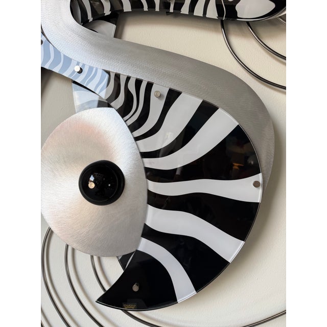 Large 1980s Shlomi Haziza Postmodern Abstract Zebra Wall Art Sculpture For Sale In Miami - Image 6 of 13