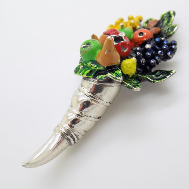 Vintage Italian Handmade Genuine Silver Cornucopia Lucky Charm Figurine Miniature, Made in Tuscany For Sale - Image 4 of 10