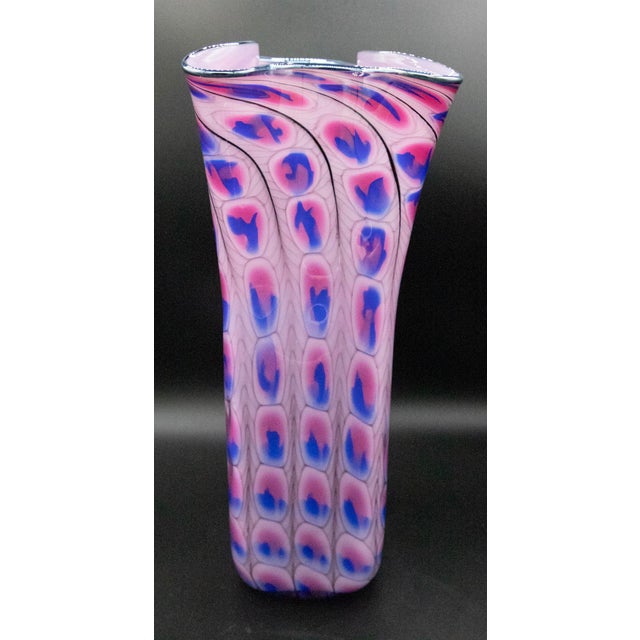 Tom Philabaum Art Glass Reptilian Bag Vase - Signed - 1996 - 14" H ABOUT THE ARTIST Tom Philabaum (American, b. 1947) is a...