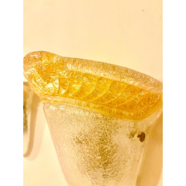 Metal Vintage Glass Murano Wall Lights from La Murina, 1980, Set of 2 For Sale - Image 7 of 12