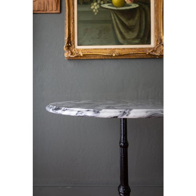 Antique Marble and Cast Iron French Bistro Table For Sale - Image 13 of 15