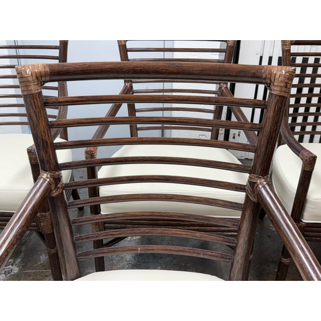 Circa 2003 Orlando Diza of McGuire Four Rattan Host Side Chairs, Set of Four For Sale In San Francisco - Image 6 of 12