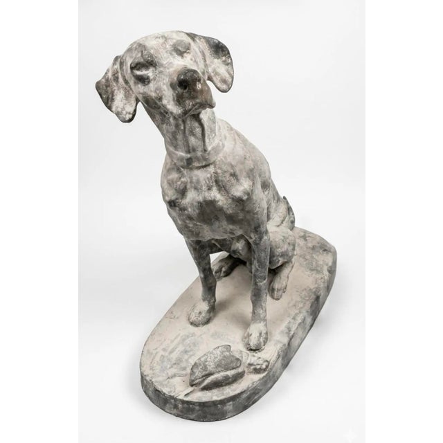 Vintage-Style Cast Iron Pointer Garden Sculpture Dog For Sale - Image 12 of 12