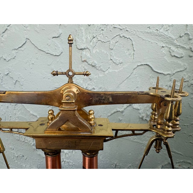 Brass Franklin Mint 150th Anniversary Gold Rush Brass Balance Scale With Marble Base & Weights For Sale - Image 8 of 12