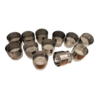 Vintage Styles Mid-Century Modern Silver Fade Rocks Glasses - Dorothy Thorpe Whiskey / Lowball - Ombre Mercury - Set of 12 For Sale