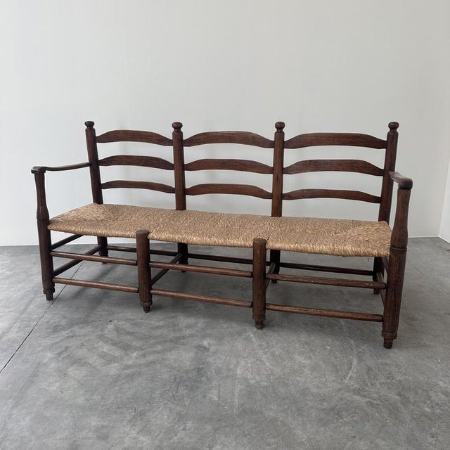 Width: 183 cm depth: 62 cm height: 96 cm seat height: 45 cm a beautiful and authentic french provincial "radassier" bench,...