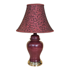 Vintage Chinese Flambe Porcelain Urn Lamp With Dale Tiffany Shade