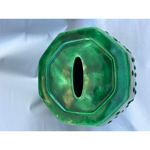 Green Green Glazed Garden Seat For Sale - Image 8 of 9