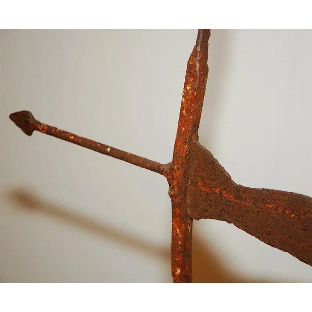19th Century Iron Indian Weathervane With Stand For Sale - Image 4 of 10