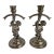 Pair of Antique Silver-Plated Cherub Figural Candlesticks, Circa 1930s Romantic Classical Revival Baroque Inspired For Sale