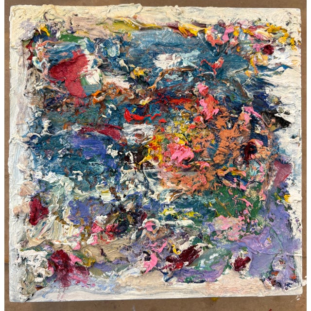Cerulean "Small Abstract", Original Oil Painting, Unique One-of-a-Kind For Sale - Image 8 of 12