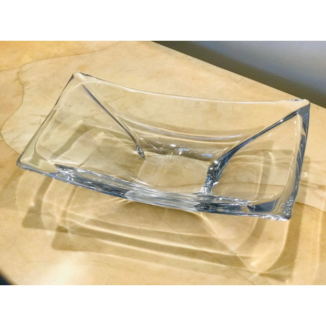 Glass 1960’s Daum France Free Form Crystal Bowl For Sale - Image 7 of 12