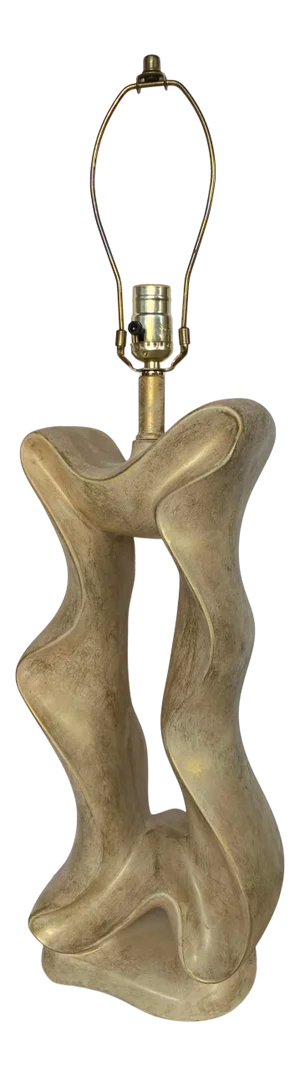Biomorphic Post-Modern Freeform Ribbon Motif Plaster Table Lamp by Jaru, 1980's