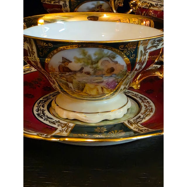 1930-1940 German Porcelain Tea Set- 17 Pieces For Sale In New York - Image 6 of 11