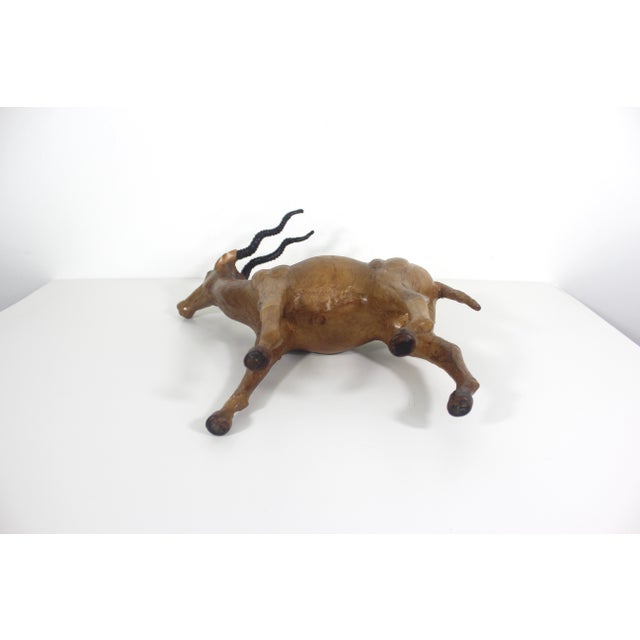 Vintage Leather Wrapped Antelope or Impala Animal Figurine For Sale - Image 9 of 9