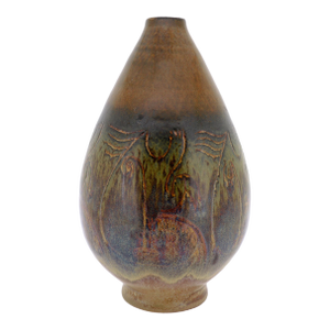 Edwin & Mary Scheier Modernist Art Pottery Stoneware Vase With Faces & Figures