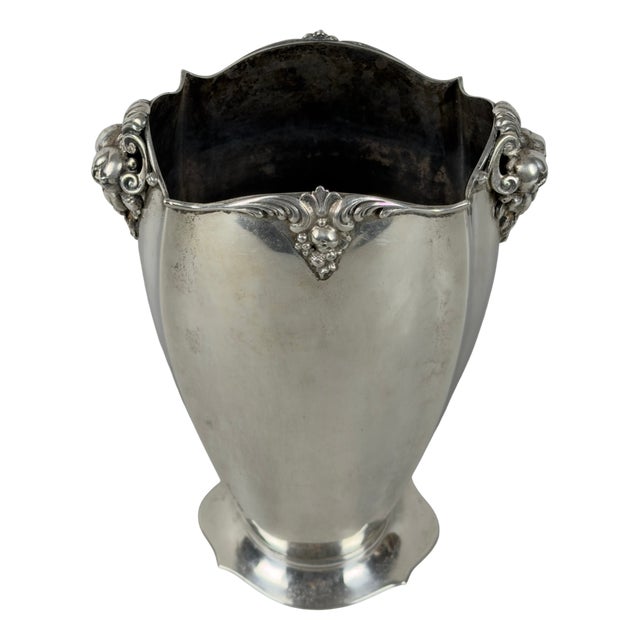800 Chiseled Silver Vase, 1960 For Sale