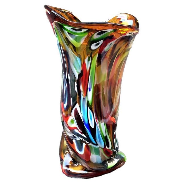 Mid-Century Modern Stunning Art Glass Vase by Jozefina Krosno of Poland For Sale - Image 3 of 10