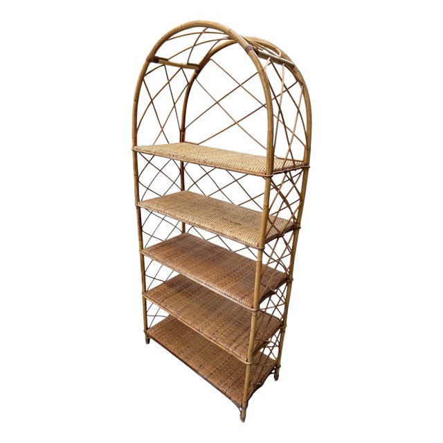 Rattan Shelf from the 1960s, France For Sale