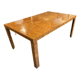1970s Burlwood Parsons Table by Edward Wormley for Dunbar For Sale