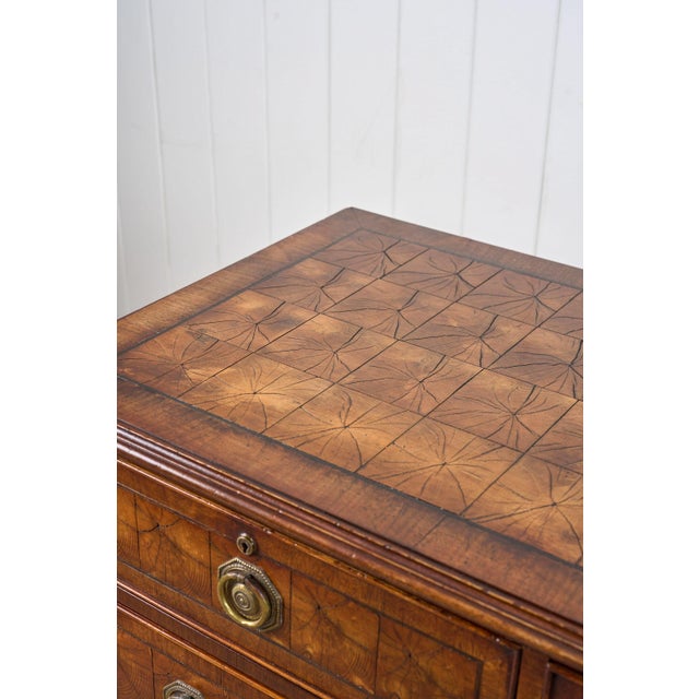 18th Century Large English Oyster Cut Chest of Drawers on Bracket Feet For Sale In Charleston - Image 6 of 10