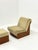 Wood Set of Mid-Century Armchair and Ottoman in Wood and Beige Upholstery, 1970s For Sale - Image 7 of 18