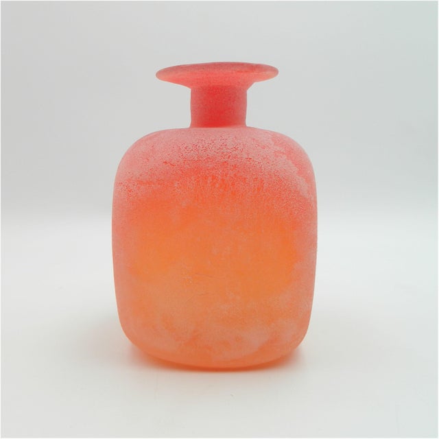 Scavo Red Glass Vase from Cenedese, Italy, 1970s For Sale - Image 4 of 14