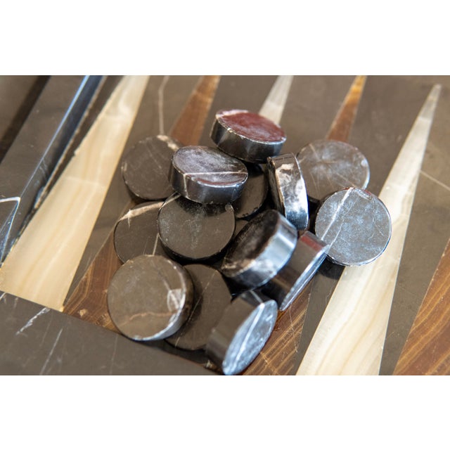 1970's Onyx and Marble Backgammon Set For Sale - Image 10 of 10