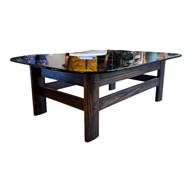 MCM Dark Wood Coffee Table For Sale