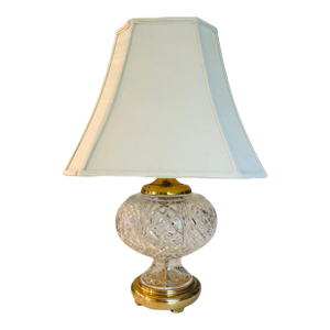 Vintage Waterford Crystal Table Lamp - Cut Crystal Brass Accents