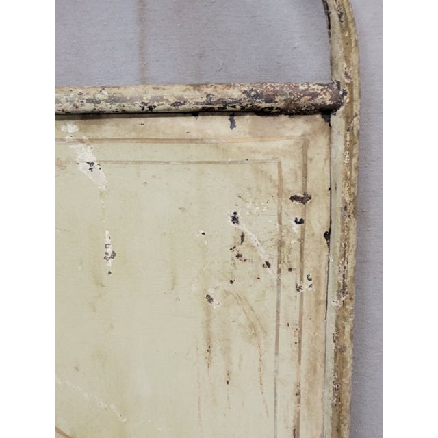 Antique French Art Nouveau Painted Iron and Brass Twin Headboard For Sale In Denver - Image 6 of 12