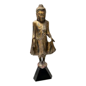 Gilded Standing Thai Buddha Sculpture