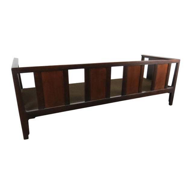 1950s Vintage Edward Wormley for Dunbar Janus Walnut Sofa For Sale - Image 9 of 12