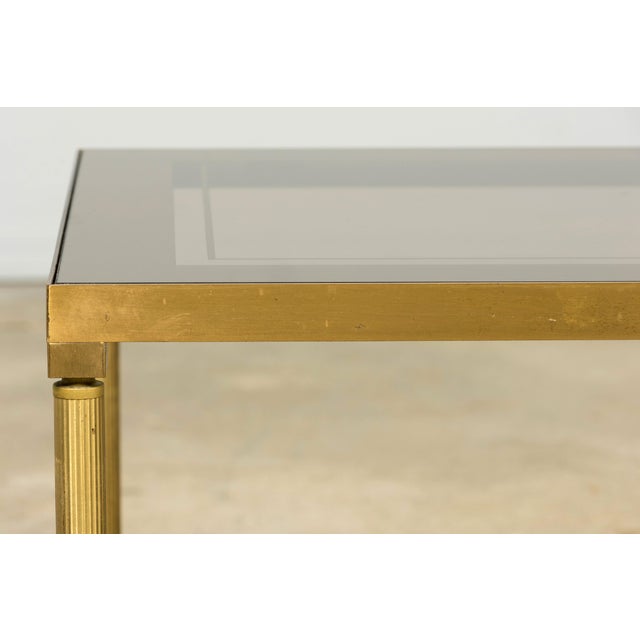 Mid 20th Century Mid-20th Century French Neoclassical Coffee Table With Brass & Glass For Sale - Image 5 of 17