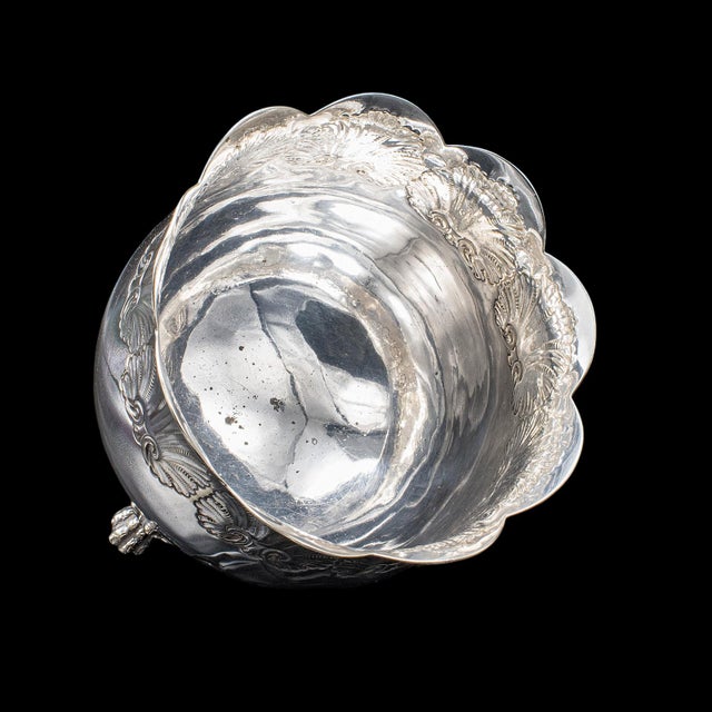 Antique Sugar Bowl, English, Silver Plate, Table Dish, Montieth Style, Victorian For Sale - Image 6 of 12
