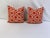 Early 21st Century Red & White Linen Geometric Pillows- a Pair For Sale - Image 4 of 4