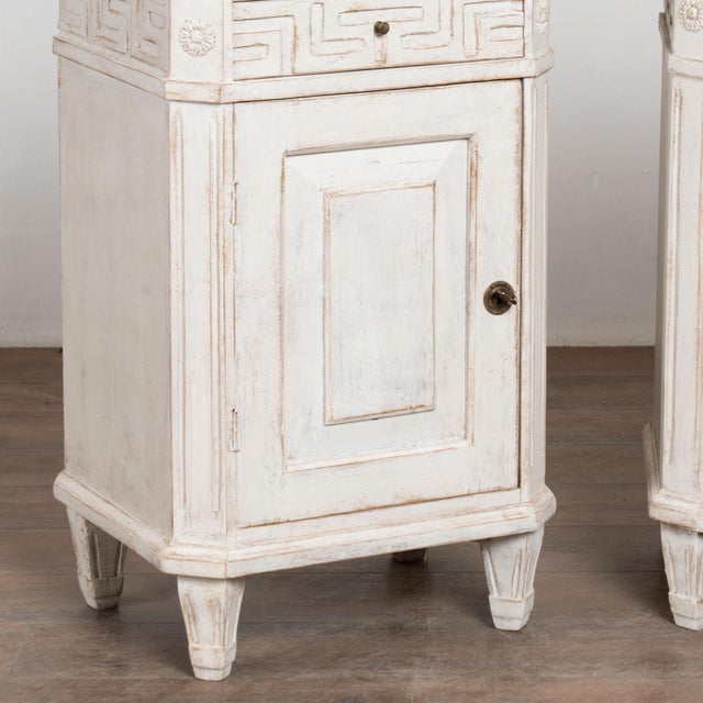 Early 20th Century Swedish White Nightstands, Pair For Sale - Image 10 of 12