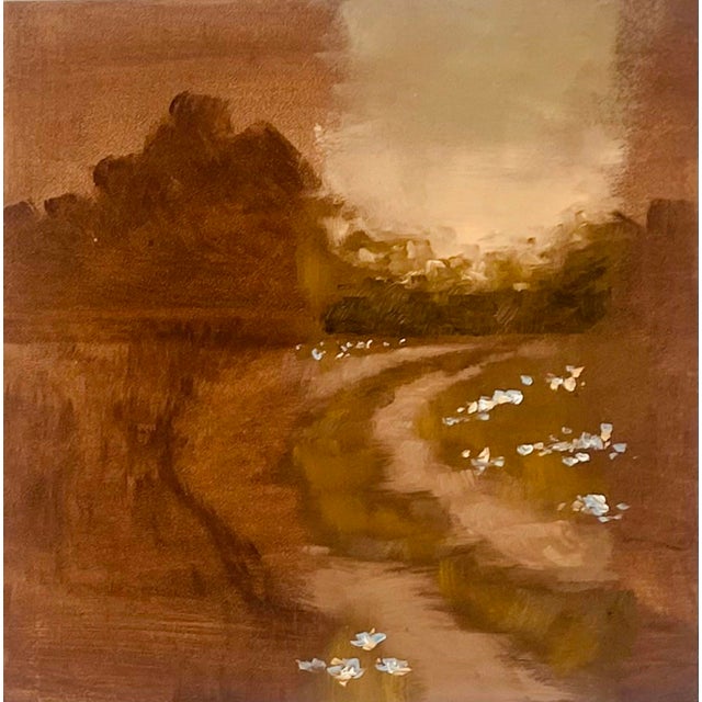 Road Less Traveled by Alexandra Hansen | Oil on panel Landscape with a winding path and flowers. For Sale