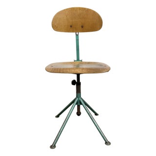 Industrial Dark Green Workshop Chair, 1950s For Sale