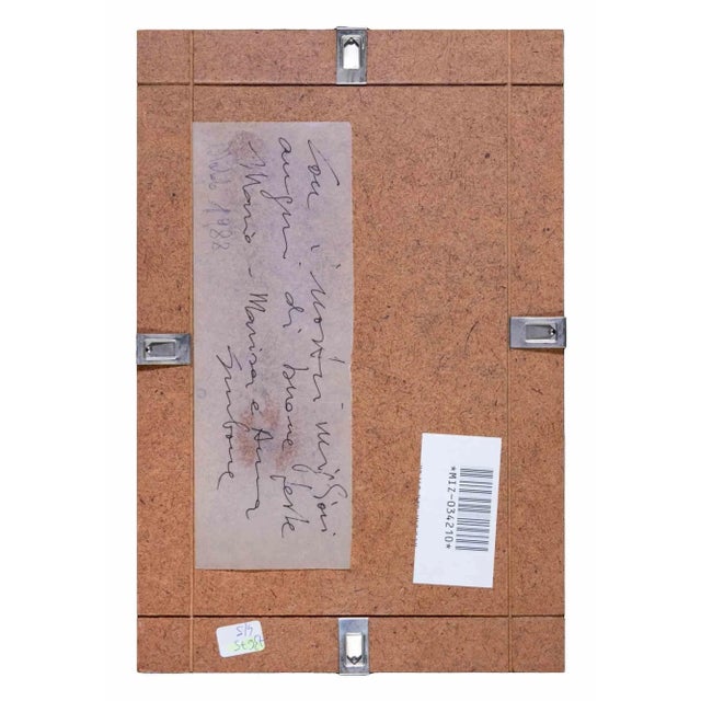 Black flower is an original contemporary artwork realized in 1987 by Mario Surbone. Colored mixed media (watercolor and...