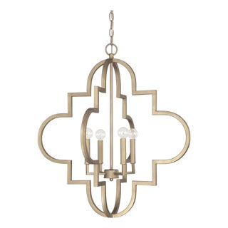Capital Lighting Ellis Brushed Gold Quatrefoil Chandelier For Sale