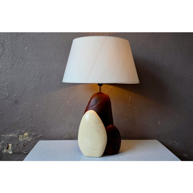 Large Ceramic Pebble Lamp by François Chatain, 1980 For Sale - Image 13 of 13