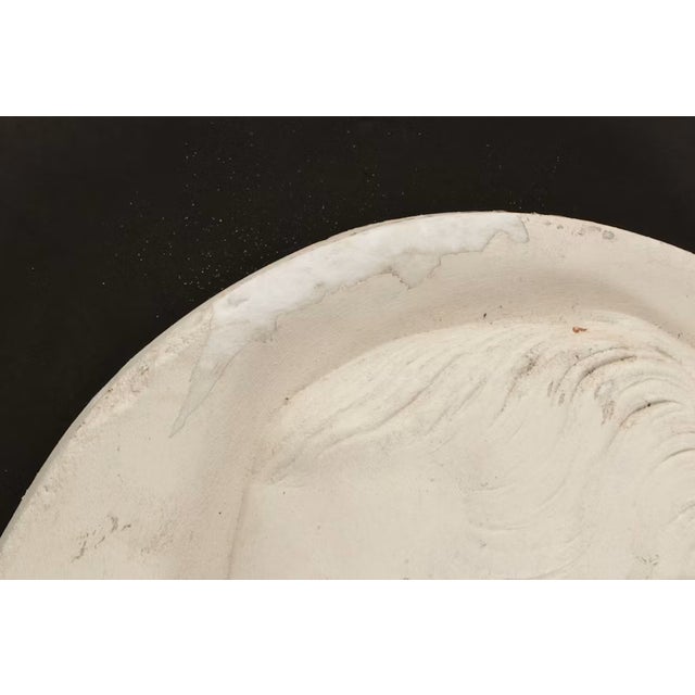 19th Century Neoclassical Painted Marble Relief Portrait Oval Plaque For Sale - Image 4 of 7